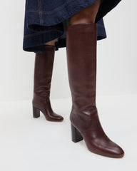Goldy Espresso Leather Tall Boot
