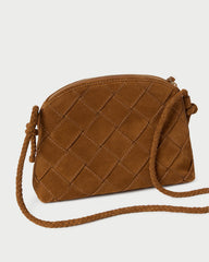 Mallory Cacao Woven Suede Crossbody