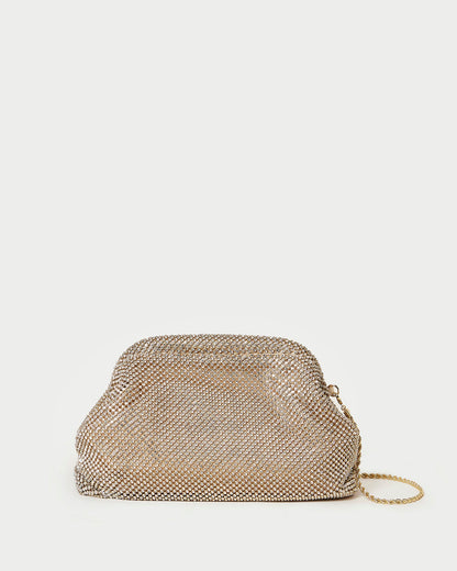 Doreen Gold Diamanté Frame Pouch