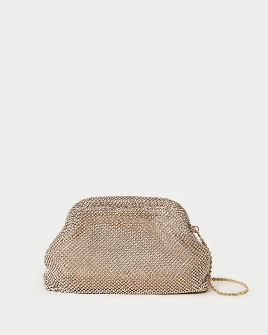 Doreen Gold Diamanté Frame Pouch
