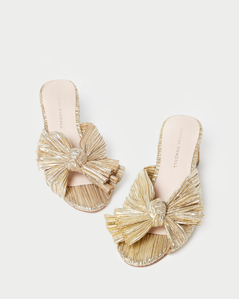 Emilia Gold Pleated Bow Heel