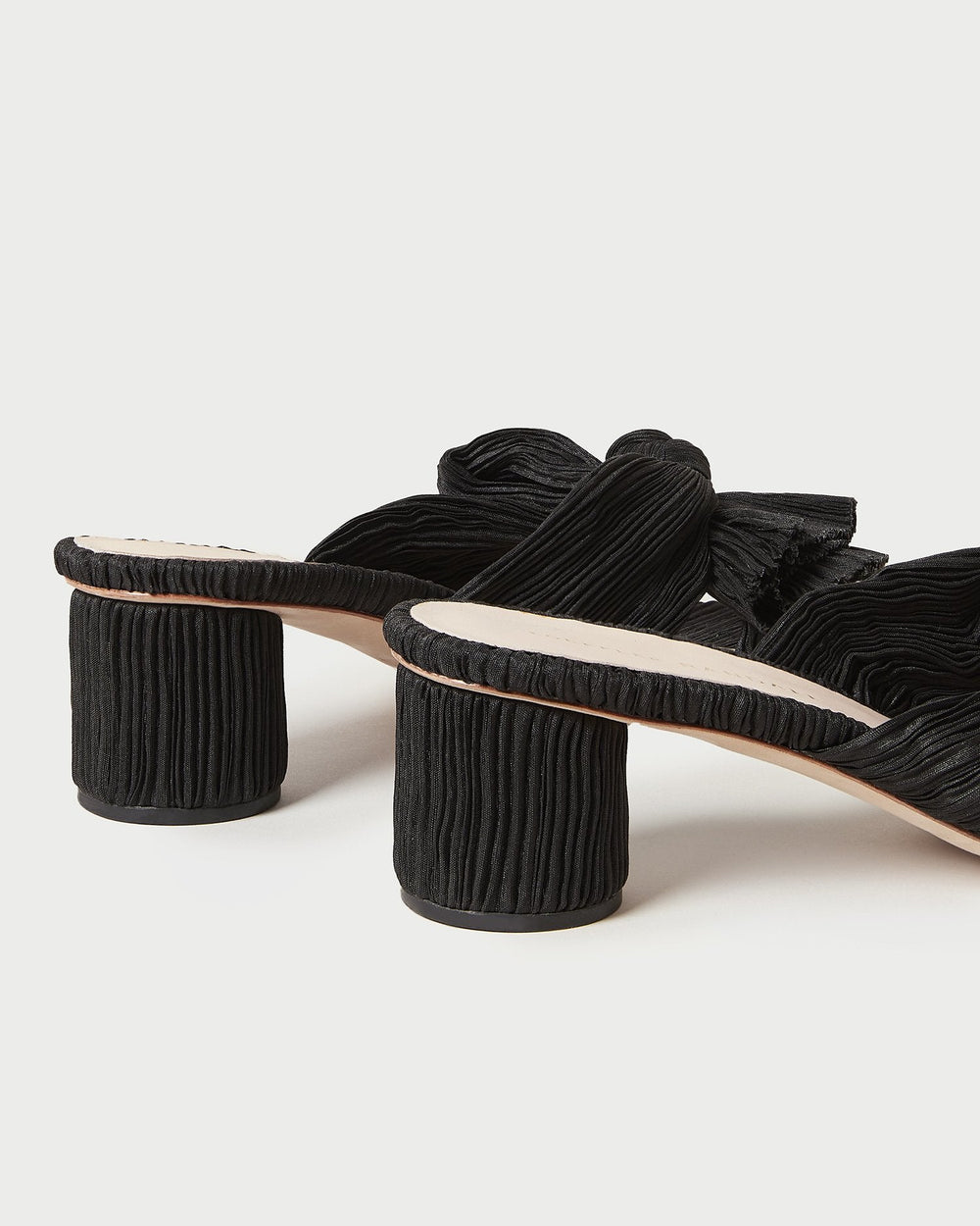 Emilia Black Pleated Bow Heel