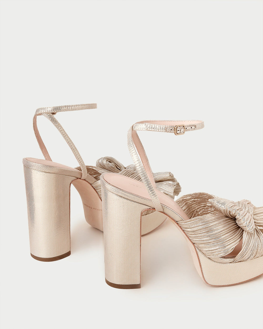 Natalia Platinum Platform Bow Heel