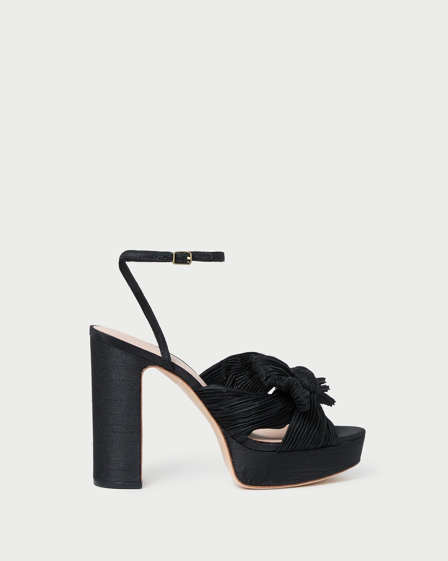Natalia Black Platform Bow Heel