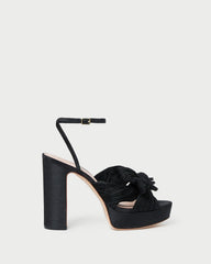 Natalia Black Platform Bow Heel