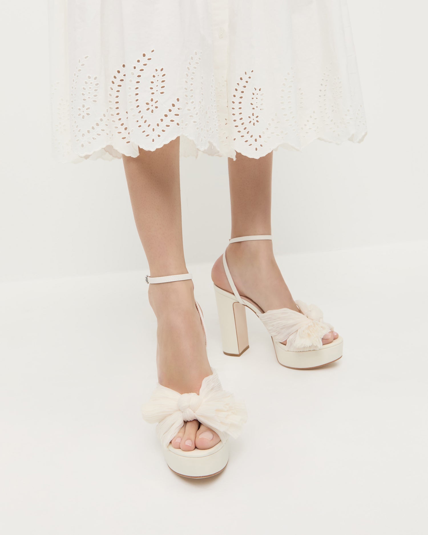 Natalia Pearl Platform Bow Heel