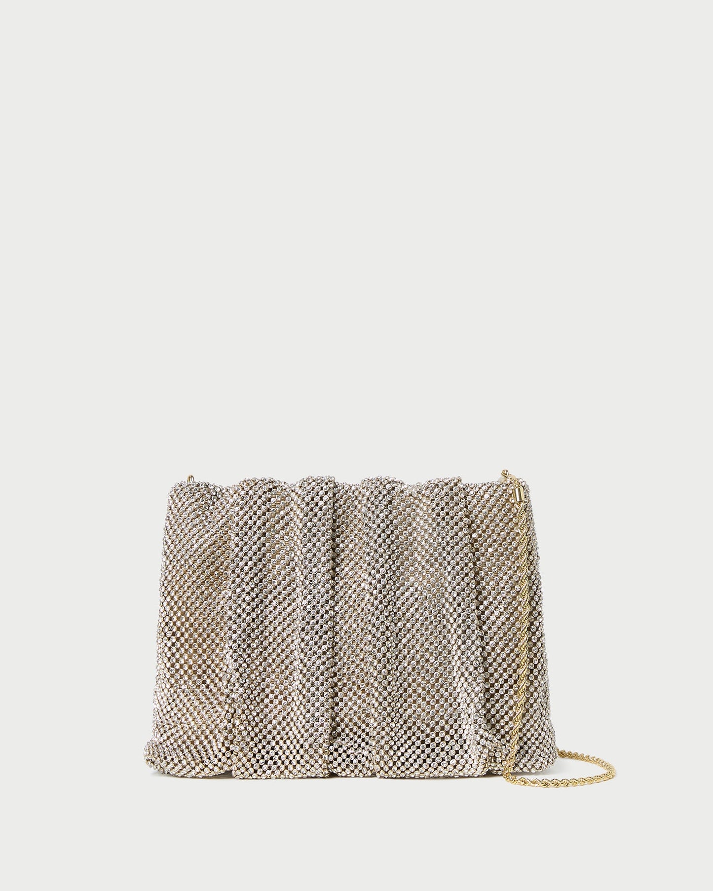 Ember Gold Diamante Gathered Clutch