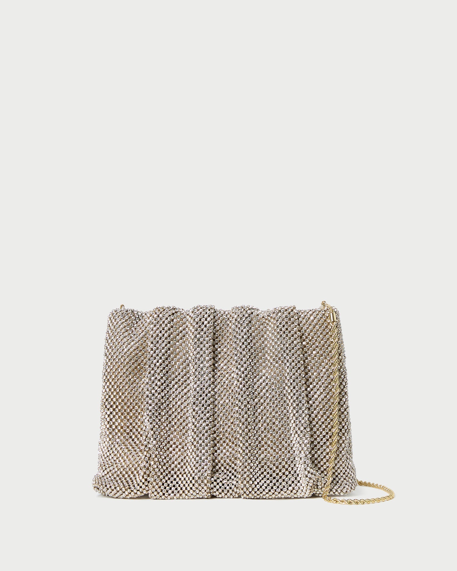 Ember Gold Diamante Gathered Clutch