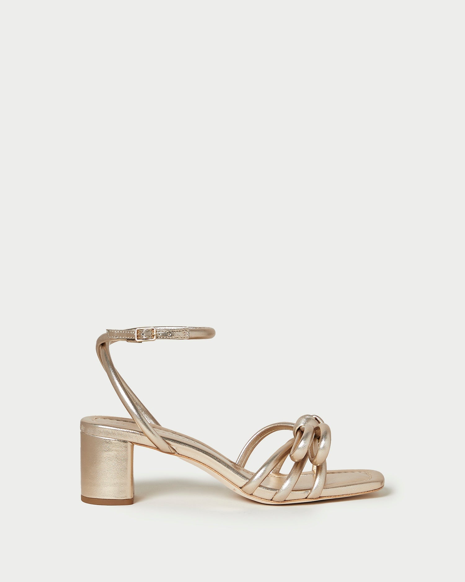 Mikel Champagne Bow Mid-Heel Sandal
