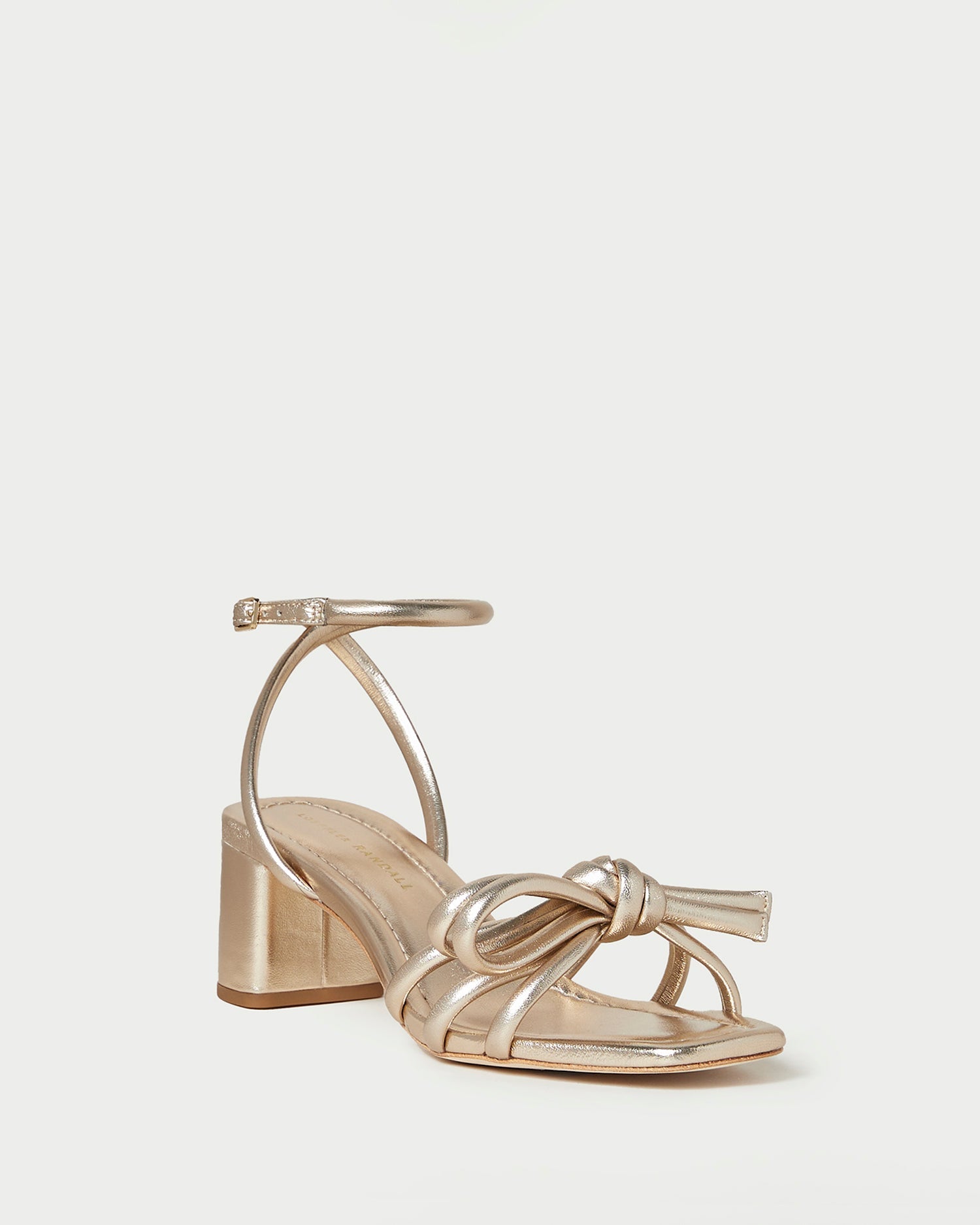 Mikel Champagne Bow Mid-Heel Sandal