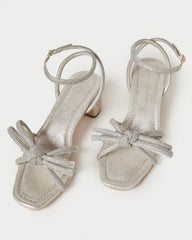 Mikel Cappuccino Bow Mid-Heel Sandal