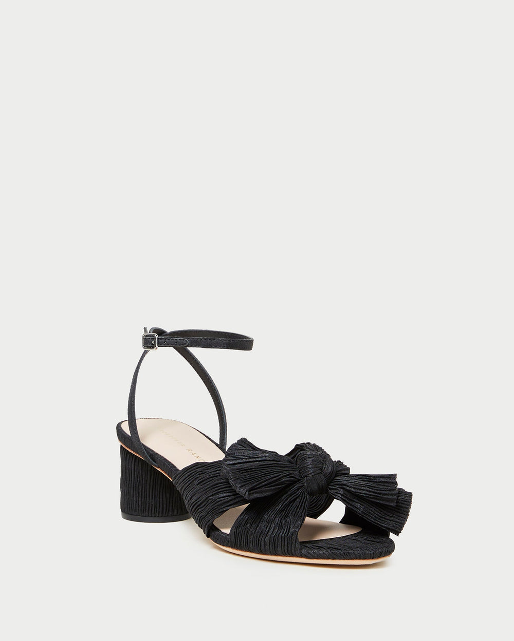 Dahlia Black Pleated Bow Heel