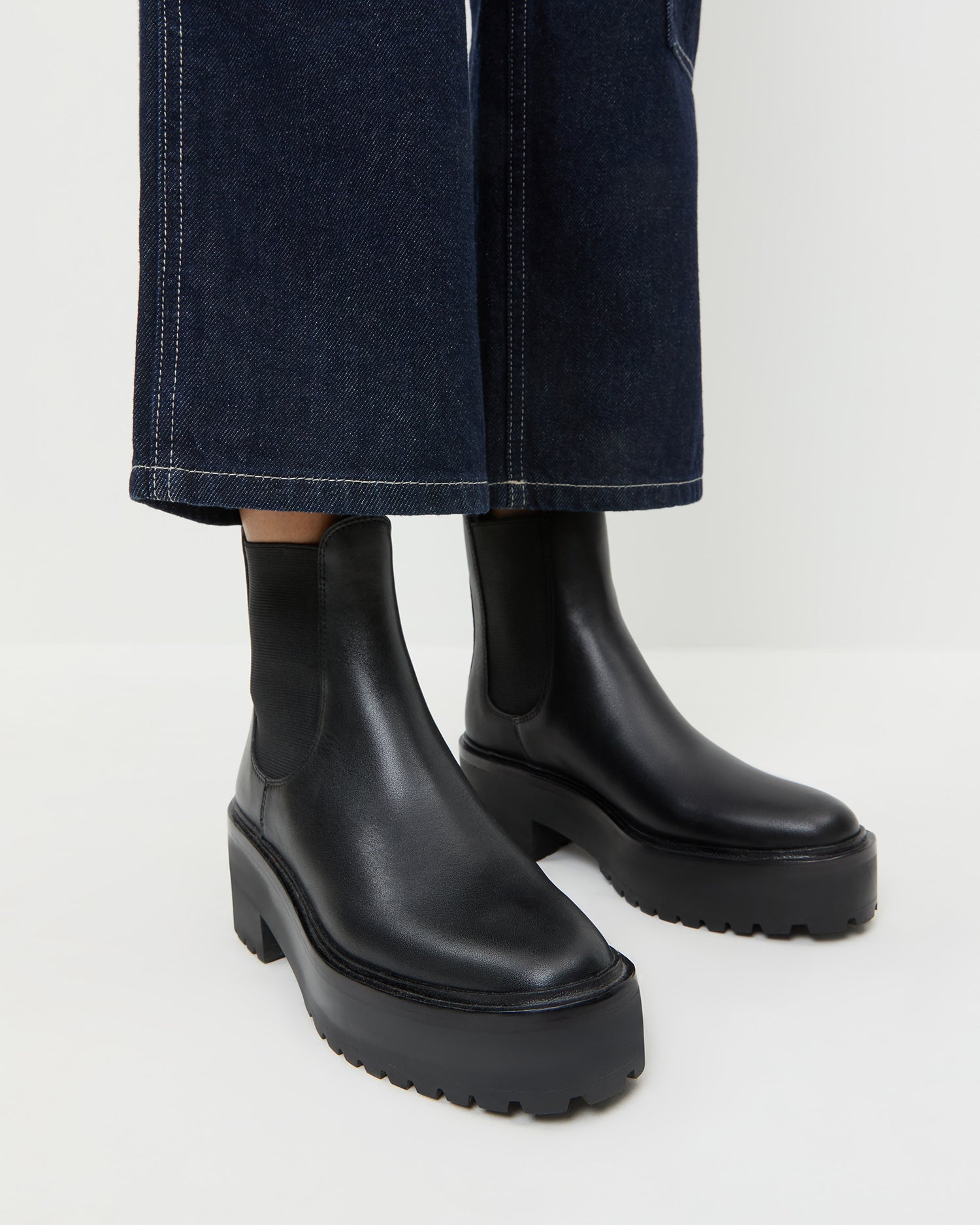 Reggie Black Leather Chelsea Boot
