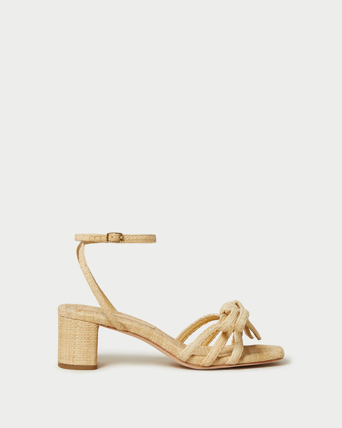 Mikel Natural Bow Mid-Heel Sandal