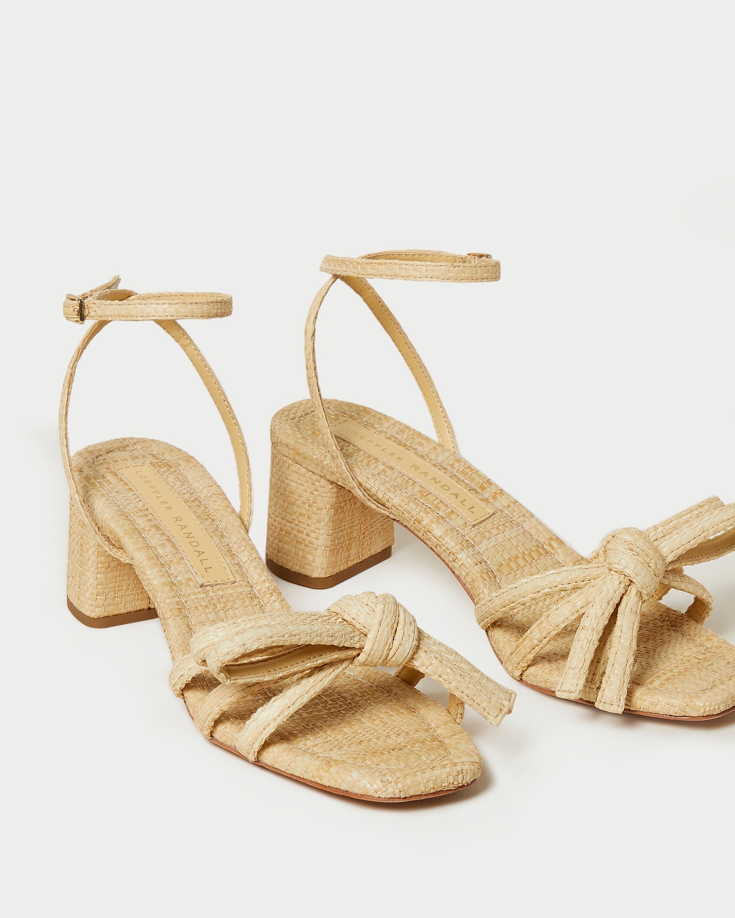 Mikel Natural Bow Mid-Heel Sandal