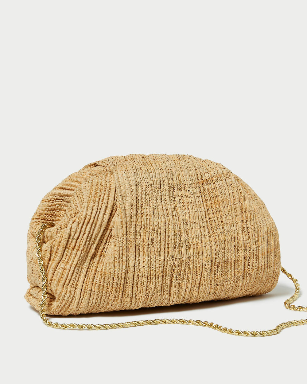 Bailey Natural Pleated Dome Clutch
