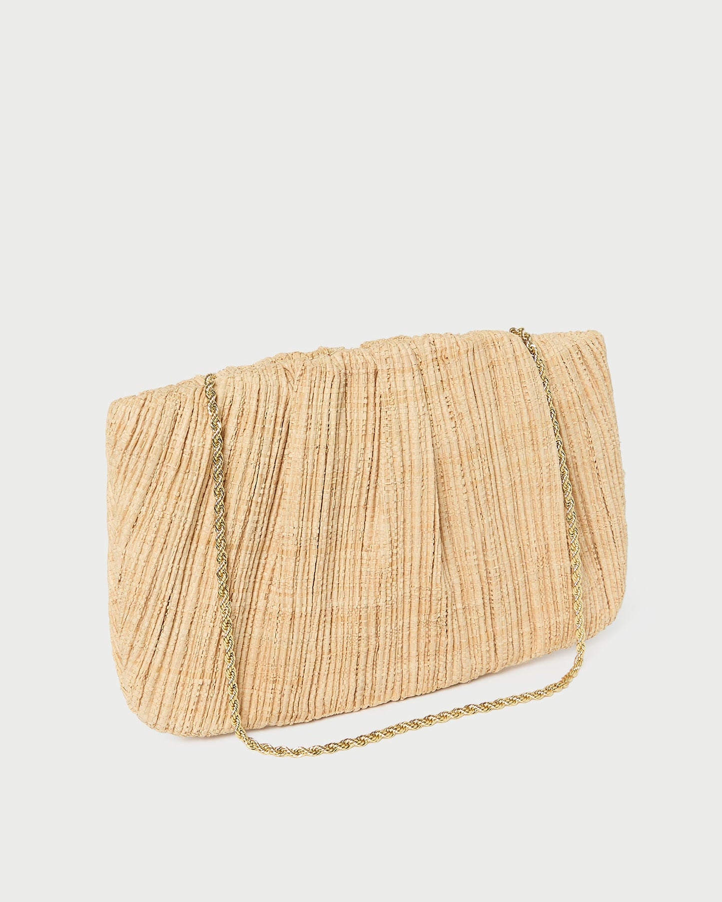 Brit Natural Flat Pleated Clutch