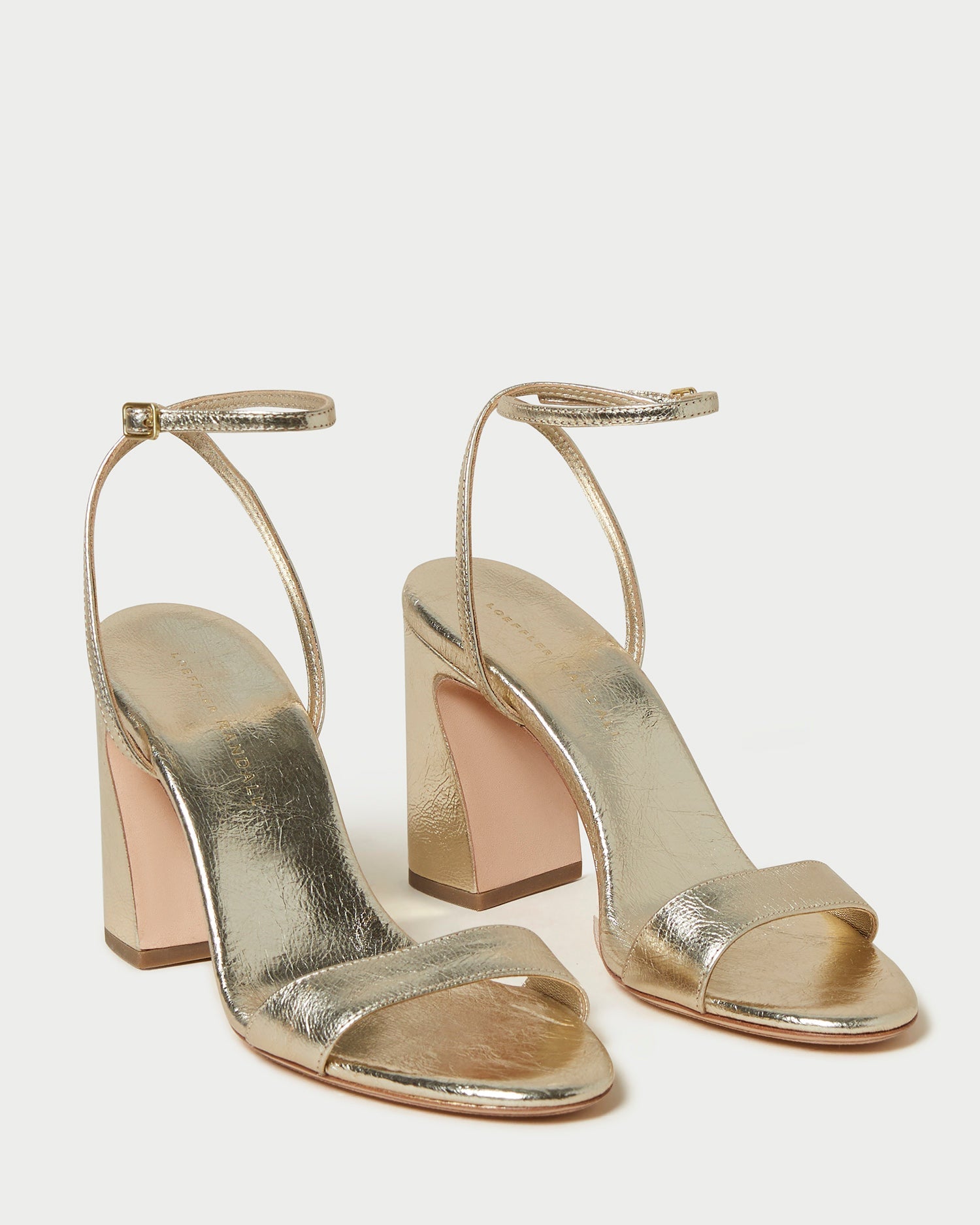 Malia Champagne Curved-Heel Sandal