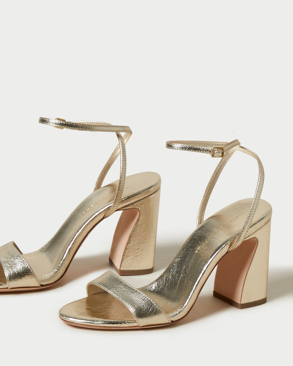 Malia Champagne Curved-Heel Sandal
