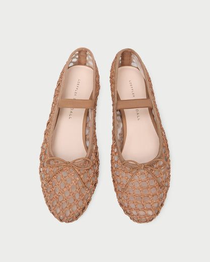 Leonie Brown Crochet Ballet Flat