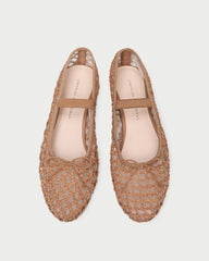 Leonie Brown Crochet Ballet Flat