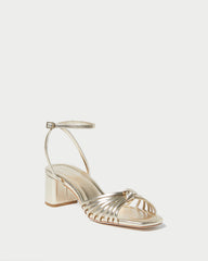 Olivia Champagne Knot Mid-Heel