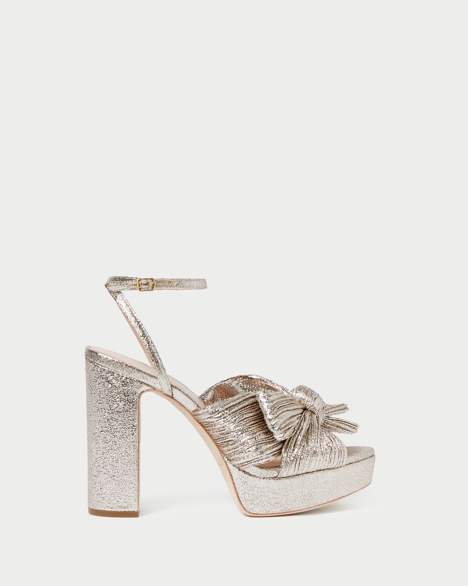 Natalia Champagne Platform Bow Heel