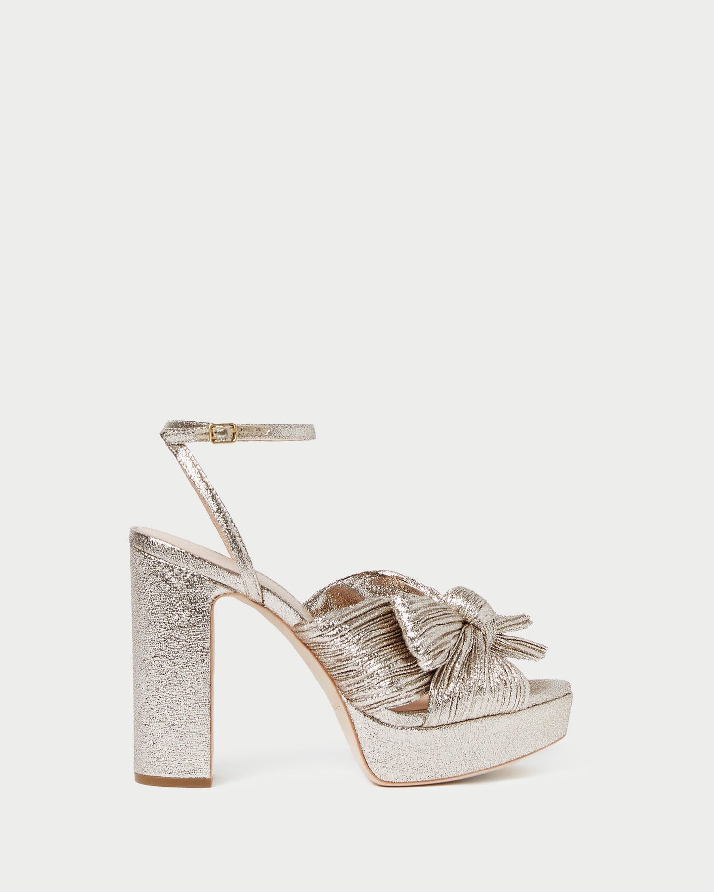 Natalia Champagne Platform Bow Heel
