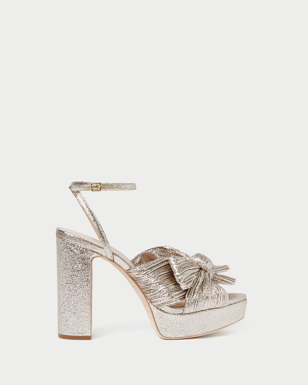 Natalia Champagne Platform Bow Heel