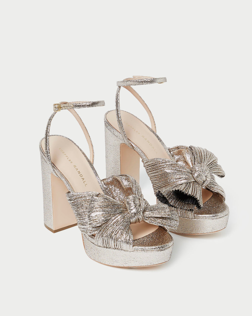 Natalia Champagne Platform Bow Heel