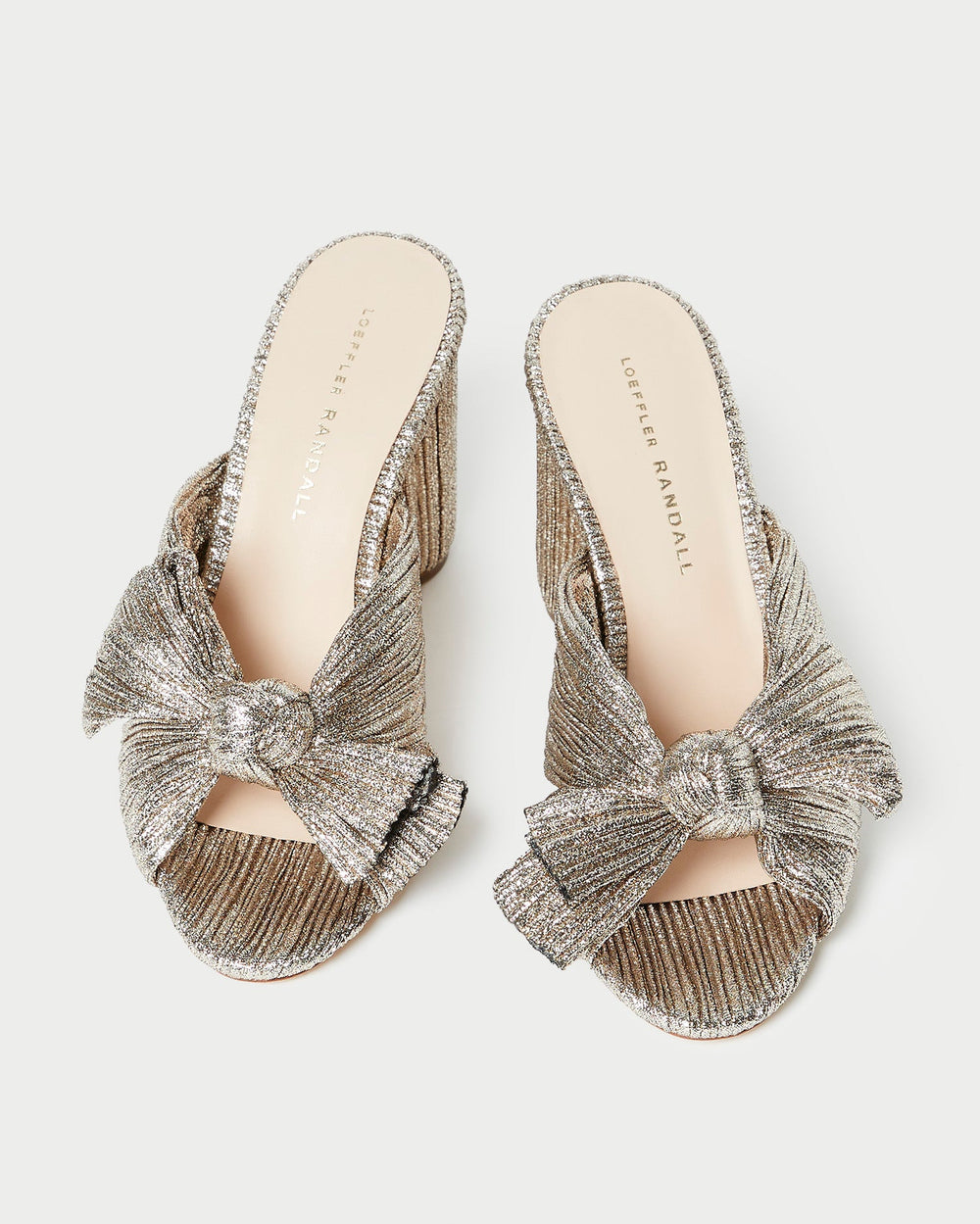 Penny Champagne Pleated Bow Heel