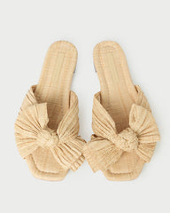 Daphne Natural Bow Slide Sandal