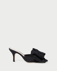 Margot Black Moiré Bow Mule