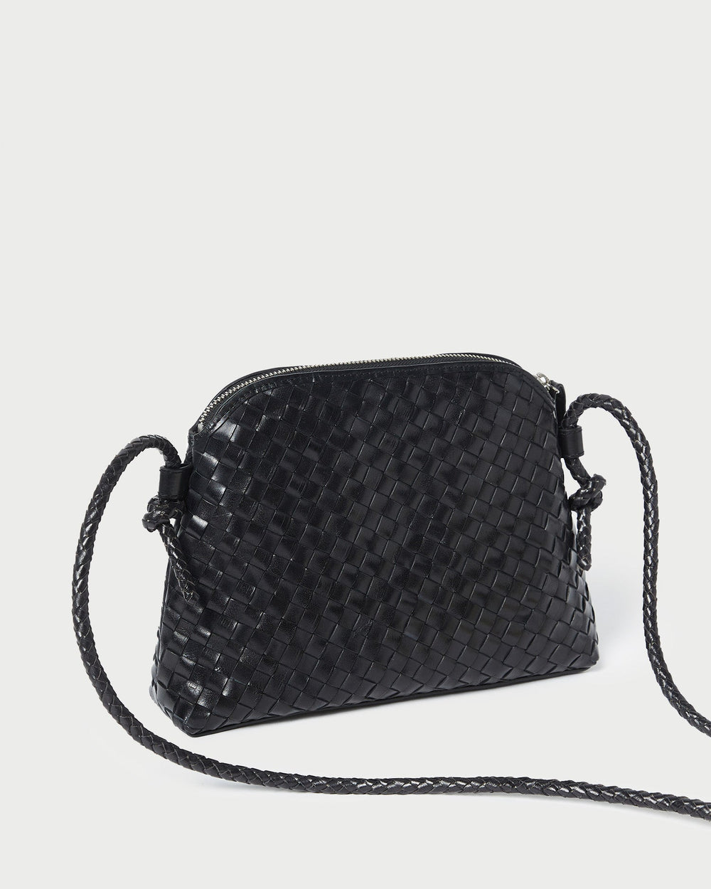 Mallory Black Woven Leather Crossbody