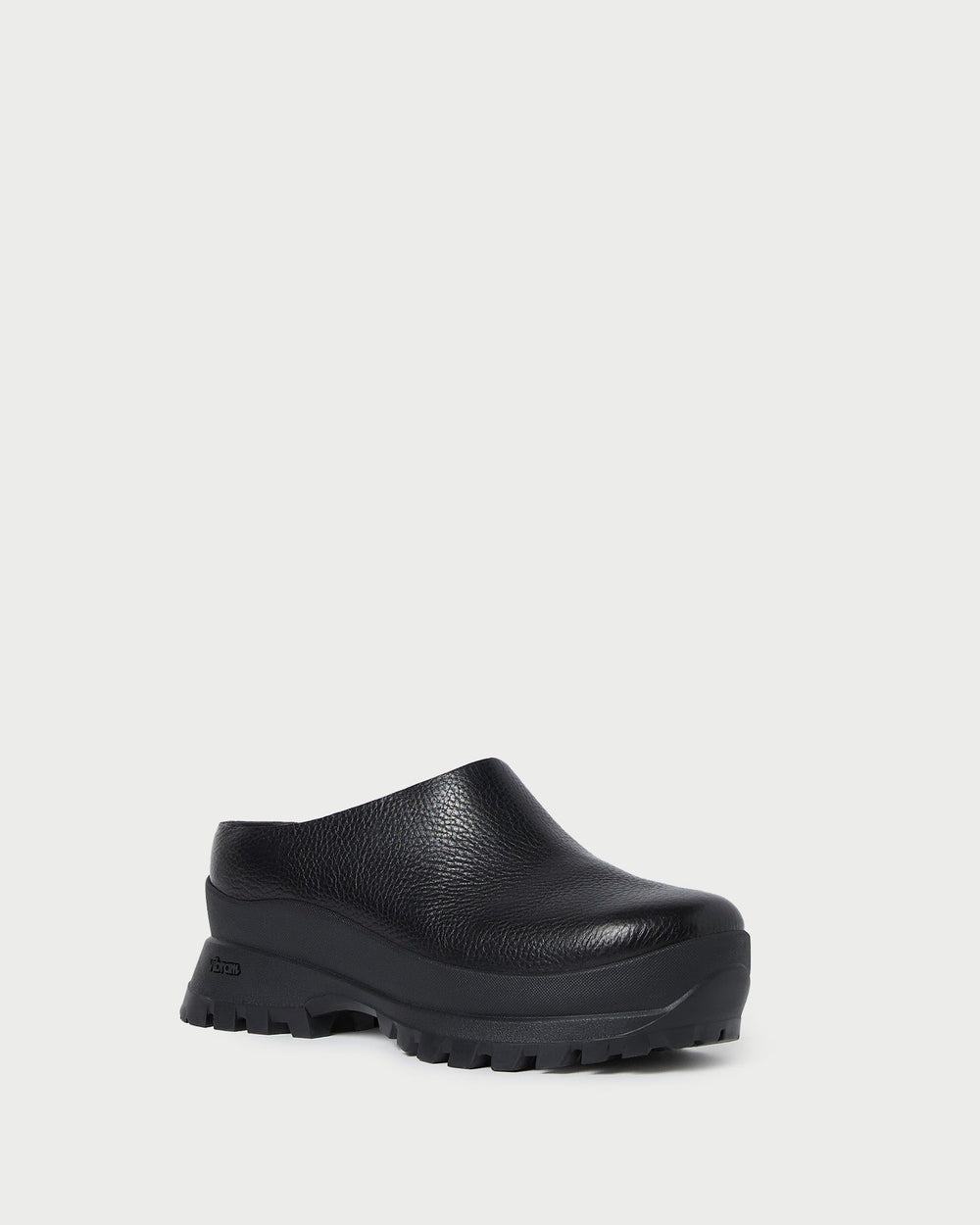 Gemma Black Leather Lug Mule