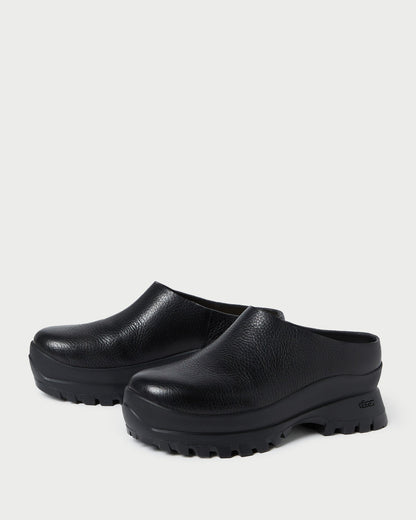 Gemma Black Leather Lug Mule