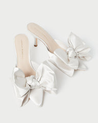 Margot Cream Satin Bow Mule