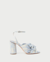 Camellia Blue Floral Bow Heel