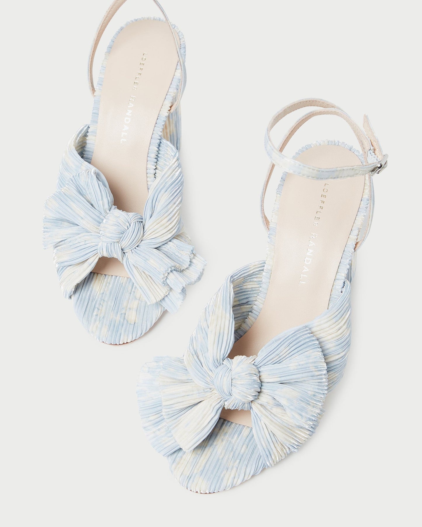 Camellia Blue Floral Bow Heel