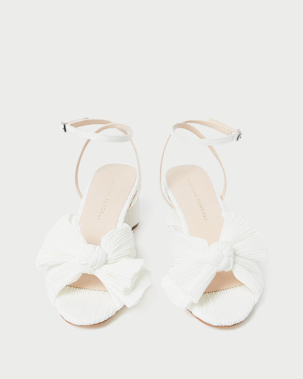 Dahlia White Pleated Bow Heel
