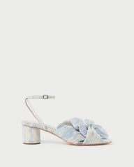 Dahlia Blue Floral Bow Heel