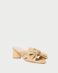 Emilia Natural Pleated Bow Heel
