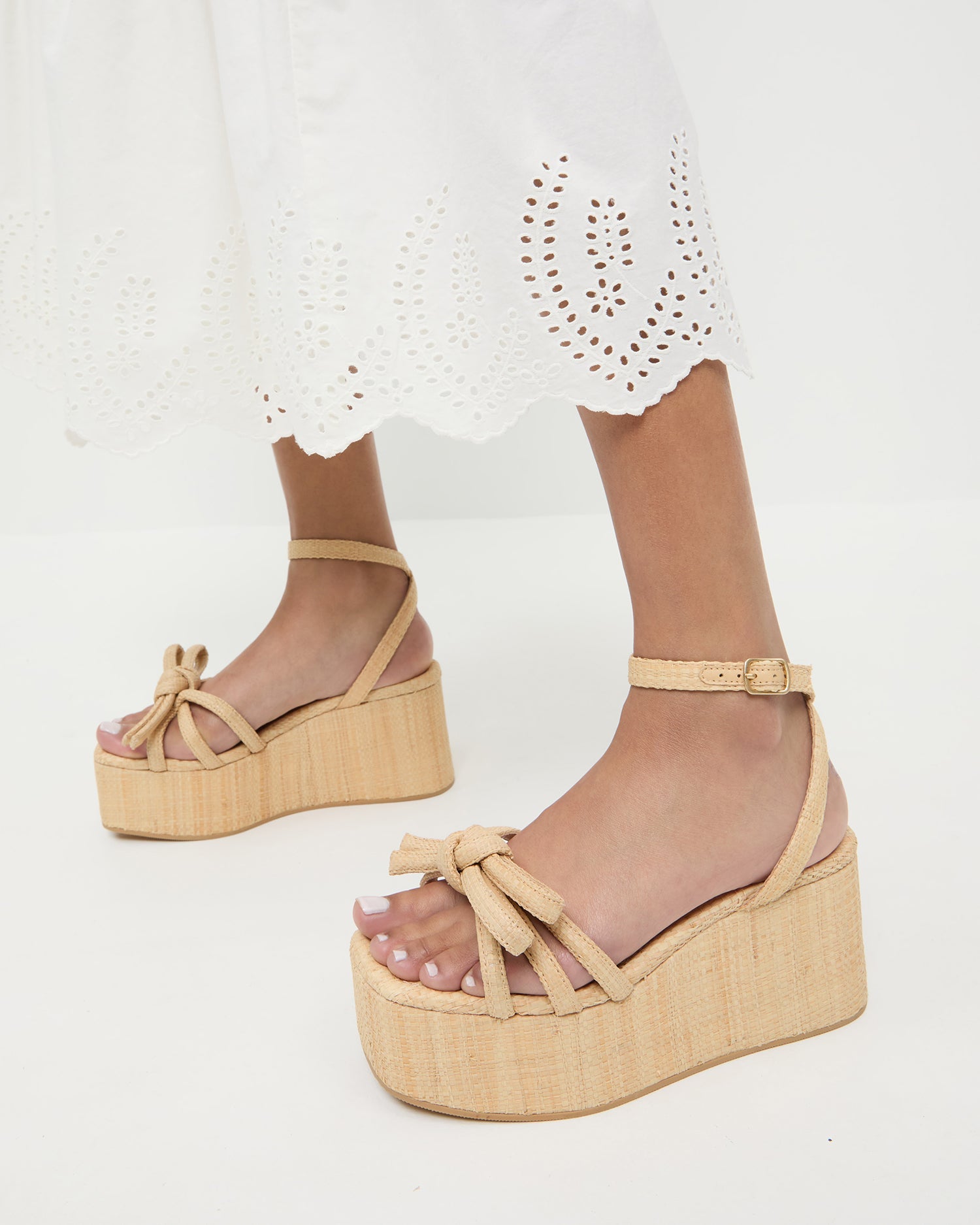 Hudson Natural Raffia Platform Sandal