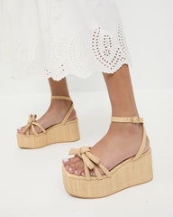 Hudson Natural Raffia Platform Sandal
