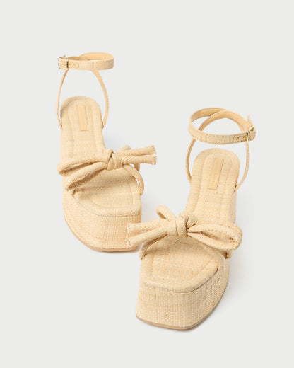 Hudson Natural Raffia Platform Sandal