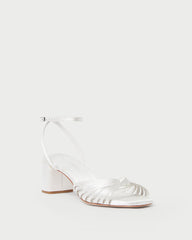 Olivia Cream Knot Mid-Heel Sandal