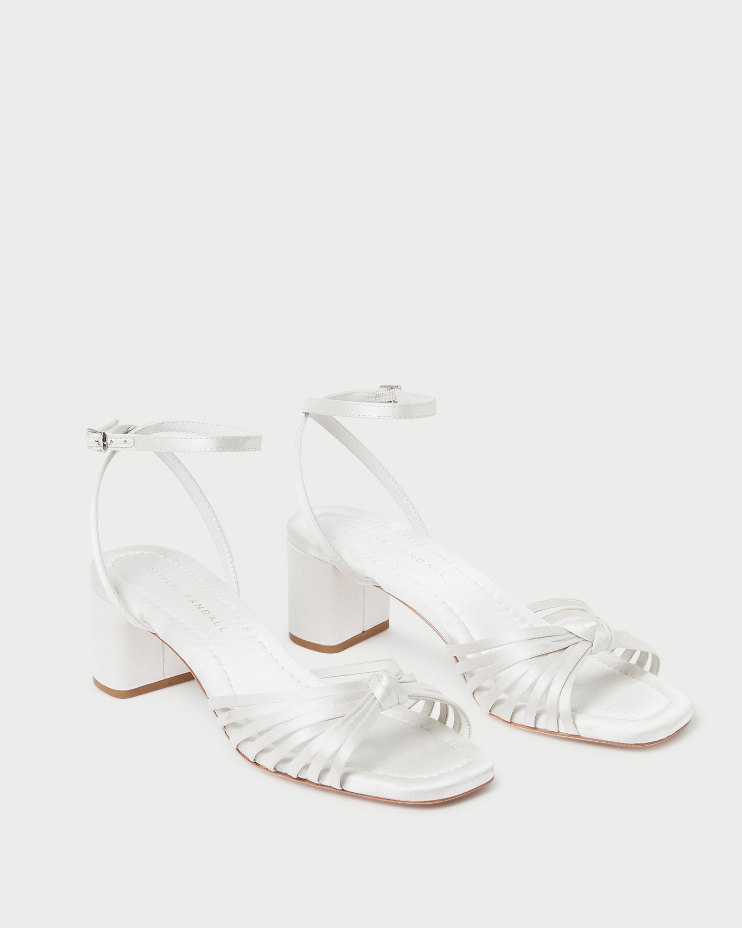Olivia Cream Knot Mid-Heel Sandal