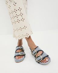 Theo Blue Two-Band Sandal