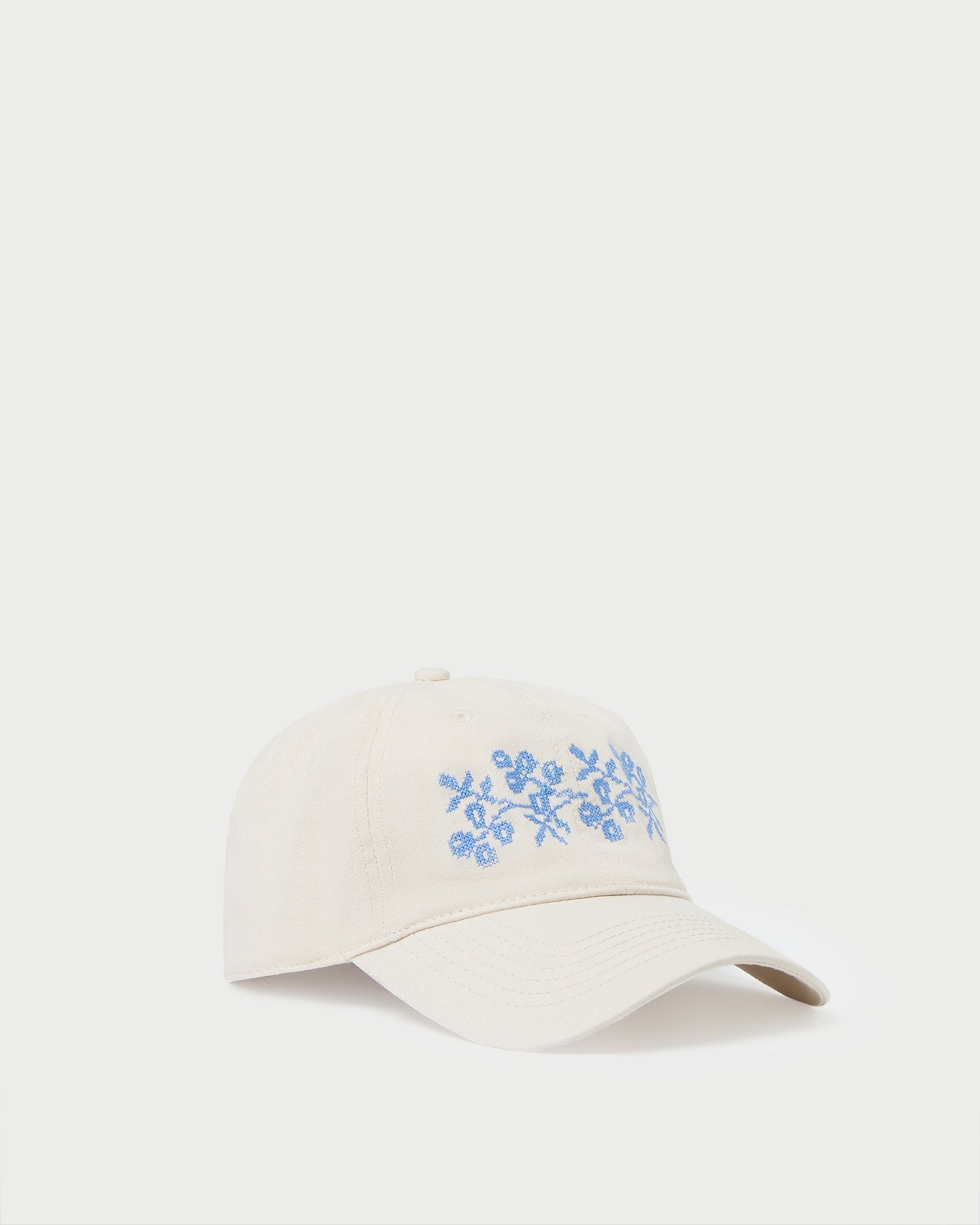 Cairo Natural/Blue Embroidered Cap