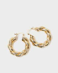 Atticus Gold Twisted Hoop Earrings
